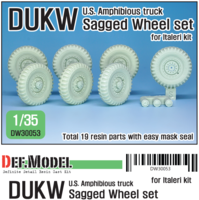 WW2 U.S DUKW Amphibious truck Sagged wheel set (for Italeri 1/35) - Image 1