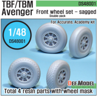 TBF/TBM Avenger Sagged Wheel set (for A.M. 1/48) - Image 1